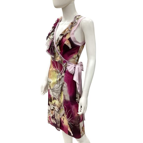 Catherine Malandrino Dress Women’s Size 4 Wrap Style Summer Dress Multicolor - Picture 2 of 7